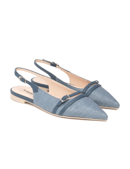 Nero Giardini slingback in tessuto e pelle